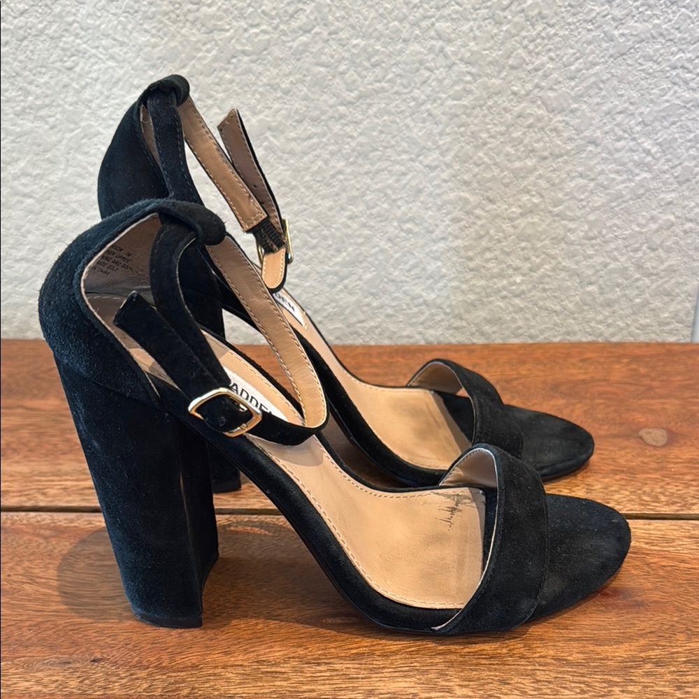 Steve Madden Black Suede Heeled Sandals